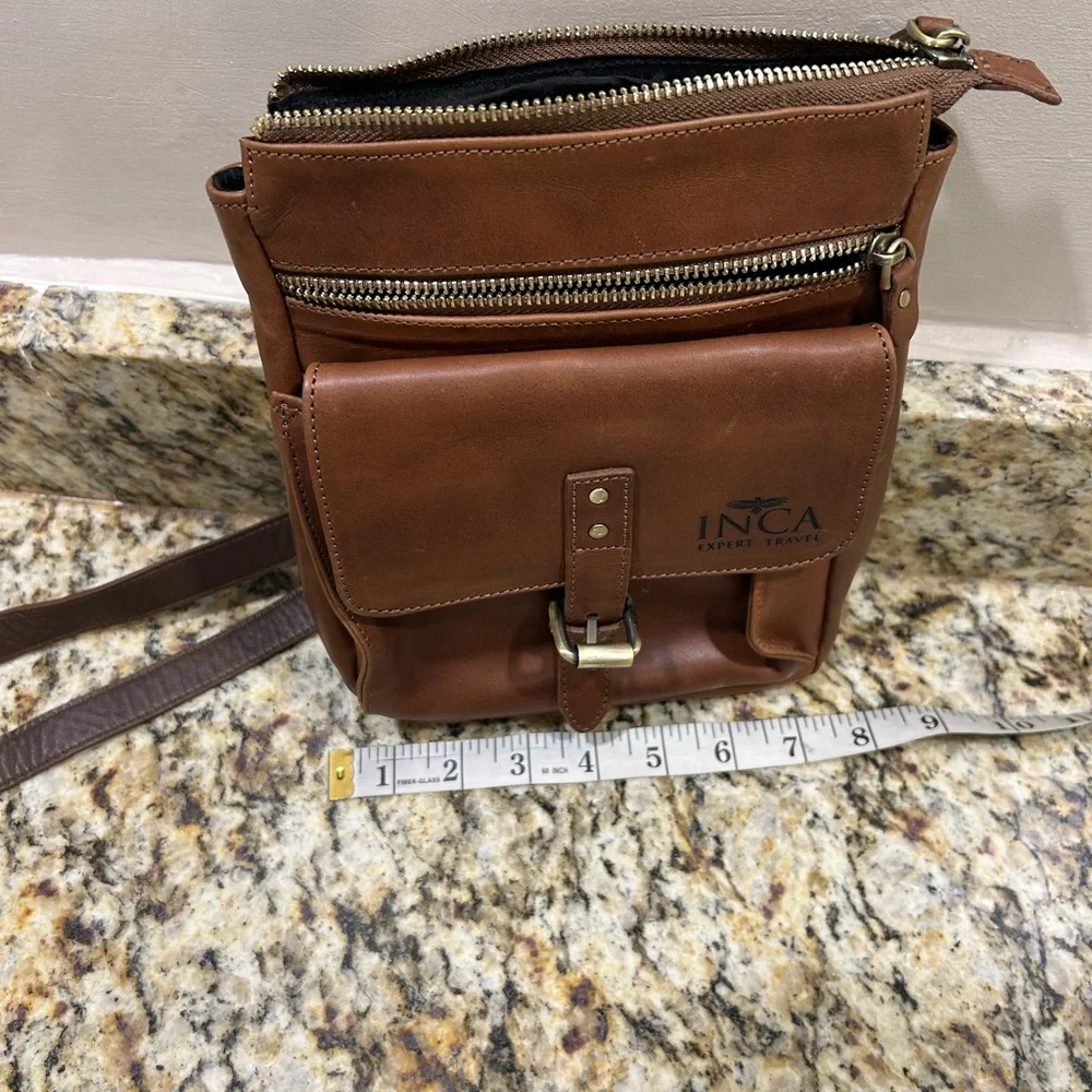 Men’s INCA Expert Travel Tan Leather Messenger Crossbody Bag for Men-gorgeous